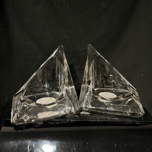 Elegant Crystal Bookends/ candle holders
